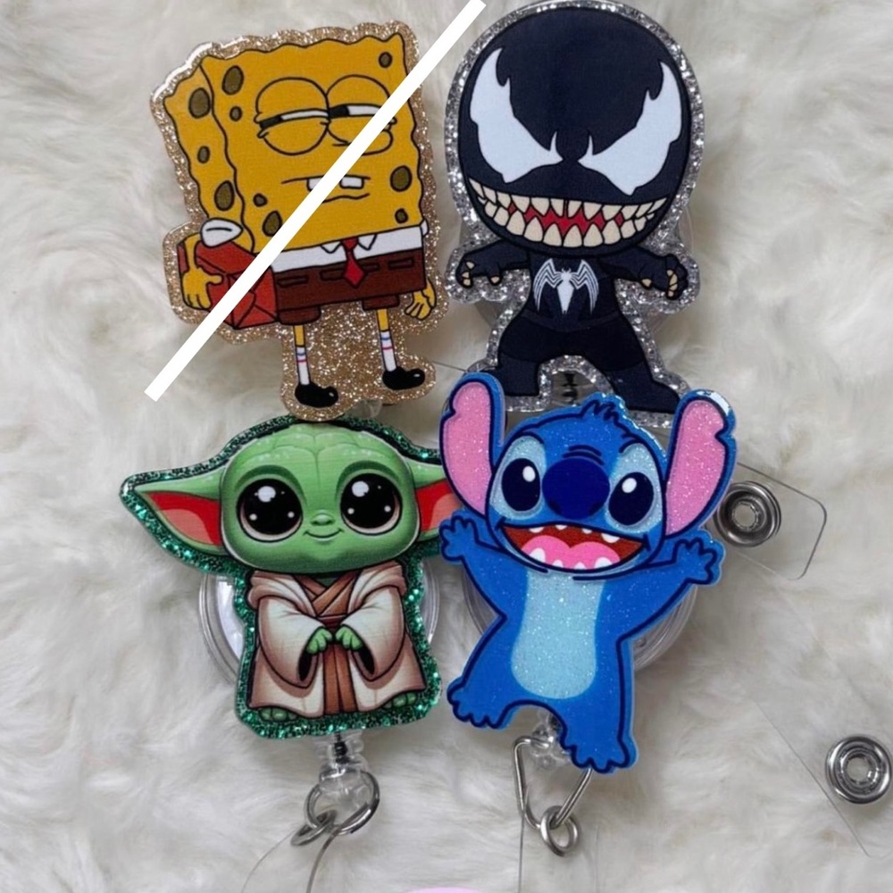 Cartoon character badge reels